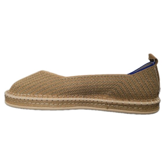 Rothy’s Espadrille Gold Stripe Ballet Wrap Tie Flats Ivory Women’s 10 NWOT Rare - Picture 9 of 13